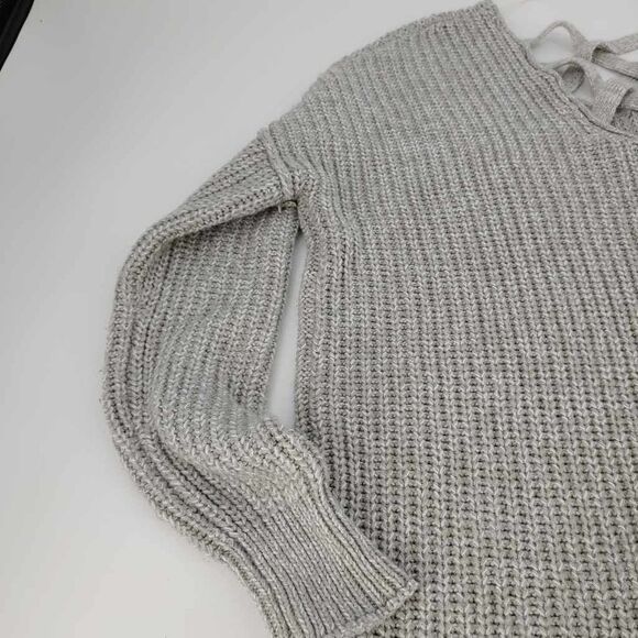 Mossimo Supply Co.Women's V- Neck Criss-Cross Back Pullover Sweater Gray Sz M - Picture 9 of 11